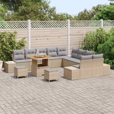 Havesofa vidaXL Havesofa Sæt Med Pude 13 Pcs Beige Loungesæt