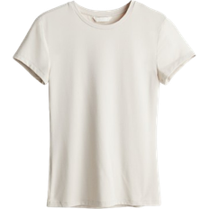 Dam - Slim T-shirts H&M Fitted Microfibre T-shirt - Light Beige
