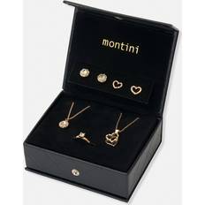 Montini Smycken Montini Smyckeset Halsband Ring Örhängen Guldfärg