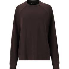 Bruna - Fitness & Gymträning Tröjor Athlecia Jacey Crew Neck Överdragströjor Dam - Brun/Svart