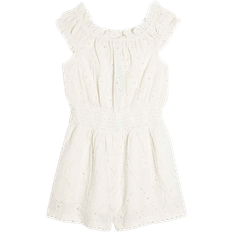 River Island Kid's Shirred Texture Playsuit - Cream