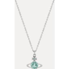 Vivienne Westwood Turquoise Necklaces Vivienne Westwood Reina Pendant Necklace Platinum Light Turquoise CZ - Platinum Light Turquoise