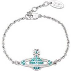 Vivienne Westwood Blue Jewellery Vivienne Westwood Blue Crystal Mini Bas Relief Bracelet - Silver