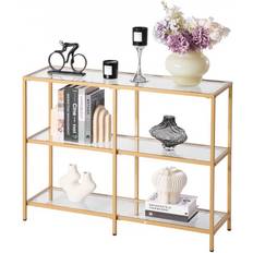 Guld Konsolborde VEVOR 3-Lags Rektangulært Glaskonsolbord Sofa Konsolbord