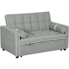 Homcom Pull Out Light Grey Sofa 138.5cm 2 Seater