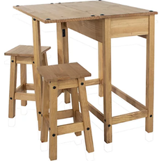 Natural Dining Sets Core Products Corona Breakfast Antique Waxed Pine Dining Set 72x80cm 3pcs