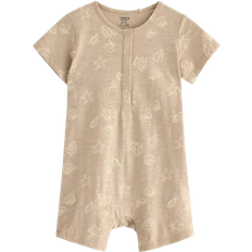 Beige Playsuits Children's Clothing Lindex Romper In Slub Jersey - Beige
