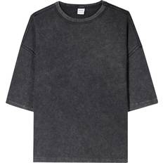 Vid T-shirts Bershka Bluser Oversized T-shirt Med Korte Ærmer - Sort Hvid