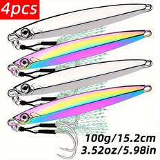 Fishing Equipment Temu 4pcs Metal Jig Fishing Lures Set