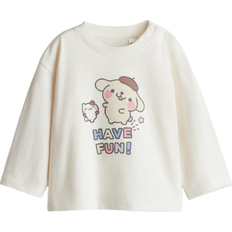 H&M Trikåtröja Med Tryckt Motiv - Vit