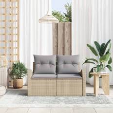 vidaXL 2-Sæders Have Med Opbevaring Puder Beige Sofa