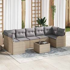 Havemøbler vidaXL Havesofa Sæt Med Pude 8 Pcs Beige Grå Loungesæt
