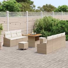 Havemøbler vidaXL Havesofa Sæt Med Pude 10 Pcs Beige 80 x 80 x 71 cm Loungesæt
