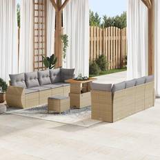 Havemøbler vidaXL Havesofa Sæt Med Opbevaring 11 Pcs Beige Loungesæt