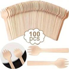 Disposable Cutlery on sale Shein 4-Inch Wooden Mini Dinner Forks