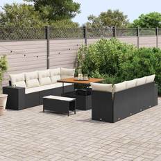 Round Outdoor Lounge Sets vidaXL Garden Sofa Height Adjustable 11 pcs Outdoor Lounge Set