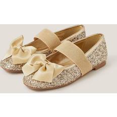 Guld Ballerinasko Børnesko Monsoon Girls Glitter Bow Ballerina Shoes - Gold