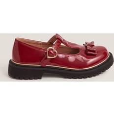 Mary Jane Chunky Bow Shoes - Dark Red