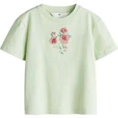H&M Motif Detail T-Shirt - Light Green