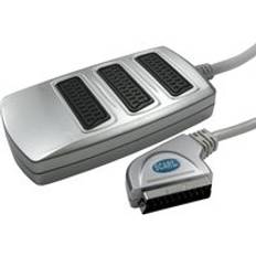 Cables Ex-Pro Scart Lead TV Switch Box 3 Way Cable
