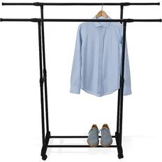 Stainless Steel Clothing Storage Relaxdays Kleiderständer Ausziehbare Doppelstange 4 Rollen Kleiderhänger