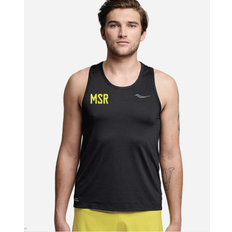 Golf Tank Tops Saucony Stopwatch Singlet Apparel - Black
