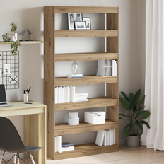 vidaXL Artisan Ek Massiv Ek 100 x 30 x 198 cm Bokhylla