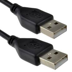 Cables Kenable USB 2.0 24AWG A to A Male to Male Black Cable 1m