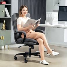 Office Chairs on sale Homcom Fabric Charcoal Grey Office Chair
