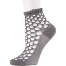 Moly Distressed Mesh Low Cut Socks - Gray