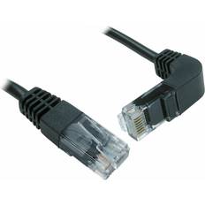 Cables Kenable Cat5e Copper RJ45 Straight To Right Angle Plug Down Network Cable 1m