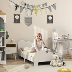 Aiyaplay Cloud-Themed Toddler Bed with Safety Rails
