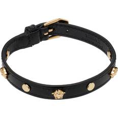 Versace Bracelets Versace Bracelet En Cuir Medusa - Noir/Or