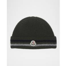 Boys Beanies Moncler Enfant Virgin Wool Logo Patch - Green