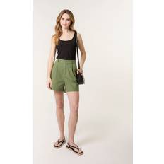 Pleats Shorts Blue Vanilla Shorts With Pleated Design - Khaki