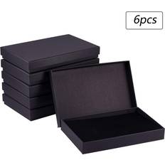 Black Jewellery Boxes Temu 6pcs Paper Jewelry Box With Sponge Inside - Black
