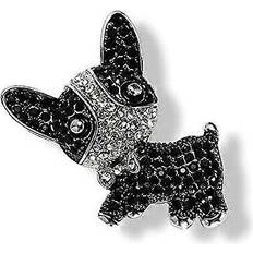 Black Brooches Kikidex Cartoon Puppy Dog Cute Animal Black White Dog Brooch Pin - Black/White