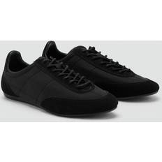 Mango Trainers Mango Combined Suede Leather Trainers - Black