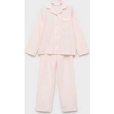 Cotton Pyjamases Mango Striped Long Pyjamas Kids - Pastel Pink