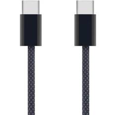 Flettet USB-C Til USB-C Kabel 60W Sort 0.5 m