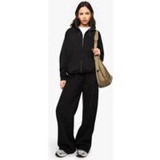 Jackets boohoo Womens Raglan Seam Bomber Zip Through Tracksuit - Black