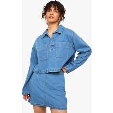 A-line Skirts boohoo Womens A-Line Denim Skirt - Blue