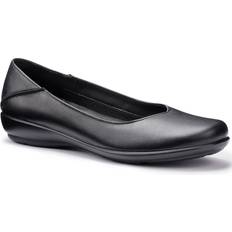 Black - Leather Ballerinas Hotter Birdie Wide Fit Smart Leather Ballerina Flat Shoes - Black