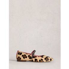 Yellow Ballerinas White Stuff Suzi Leather Leopard Ballerina Pumps - Beige
