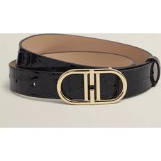 Hobbs Belts Hobbs Kiera Croc Leather Belt - Black