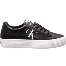 Calvin Klein Dame Sko Calvin Klein Leather Platform Trainers Black Women Black