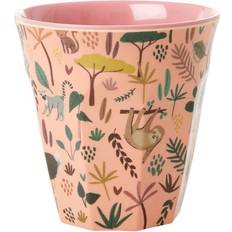 Rosa Koppar & Muggar Rice Medium Coral Jungle Animals Kaffekopp 25cl