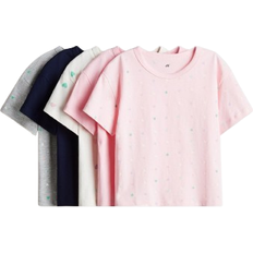 H&M 5-Pack Cotton T-shirts - Pink