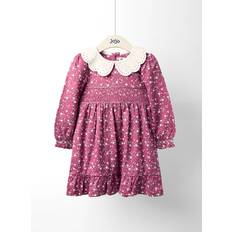 M Dresses Children's Clothing JoJo Maman Bébé Floral Smocked Broderie Collar Dress - Pink