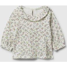 Florals T-shirts United Colors of Benetton Floral T-shirt With Collar - Creamy White